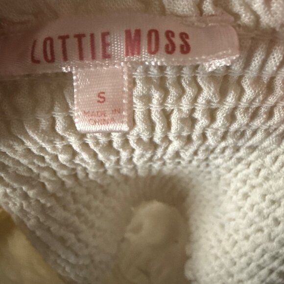 Lottie Moss Womens White Button-Front Cropped Tank Top With Smocked Back - Picture 4 of 5